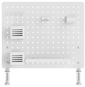 Perforált tábla, pegboard, rendszerező íróasztalhoz, fehér 57,5x52cm LVN System LV0154