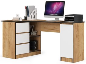 Sarok PC asztal Bienvenida (craft tölgy + fehér) (B). 1117080