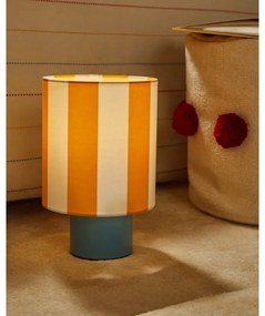 Sárga-kék asztali lámpa textil búrával (magasság 25 cm) Ciral – Kave Home