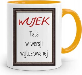 Sárga Bögre Ajándék Apa Bácsinak Laza Változatban, fényképes nyomattal