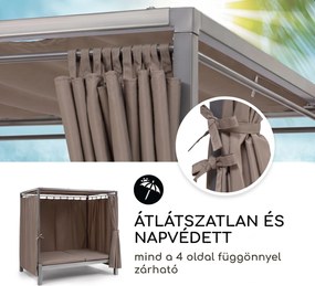 Blumfeldt Eremitage Double Sunbed, kétszemélyes napozóágy, napellenző tető, taupe