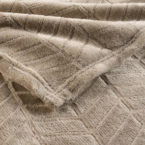 Világosbarna mikroflanel ágytakaró 180x220 cm Arya – douceur d'intérieur