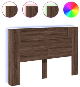 barna tölgy színű áthidalószekrény LED-ekkel 160x16,5x103,5 cm
