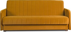2 db-os szett, ágyazható kanapé mustársárga színben, velúr kárpittal PORTO