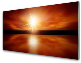 Modern üvegkép Sun Sky víz táj 140x70 cm