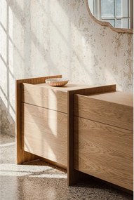 Natúr színű komód tölgyfa dekorral 146x76x51 cm Hido – noo.ma