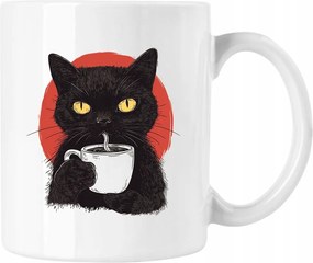 Bögre Fekete Macska Kávé Cica 2 Fehér 330ml