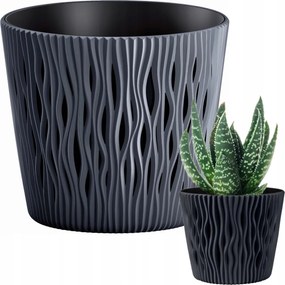 Virágtartó Fedő Áttört Kerek Antracit Betéttel 1,7L Dekoratív Modern