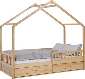 Montessori ágy, 90x200, természetes, tömör, BIANKA