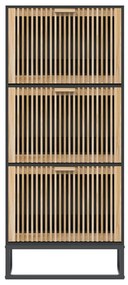 fekete szerelt fa cipősszekrény 52x25x120 cm