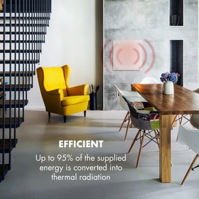 Klarstein Wonderwall 360 Smart, infravörös hősugárzó, 60 x 60 cm, 360W, heti időzítő, IP24, fehér