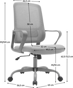 Irodai szék, szürke, SALOMO TYP 2