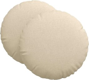 vidaXL Ülőpárnák 2 pcs Krém Ø60 x 21 cm szövet