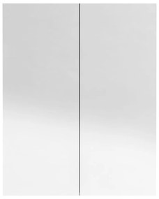 fényes fekete MDF tükrös fürdőszobaszekrény 60 x 15 x 75 cm