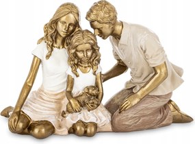 Dekorációs figura Család kutyával 11,5x18x7 cm Évfordulós ajándék