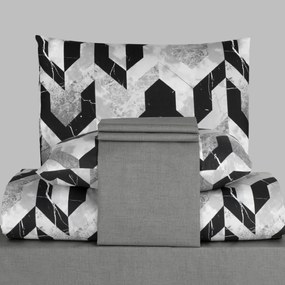Marble szürke pamut ágyneműhuzat 200x140cm+90x70cm TiaHome