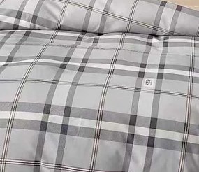 Flanel ágyneműhuzat Homa BELINA GREY SQUARE 7 részes 140x200 cm