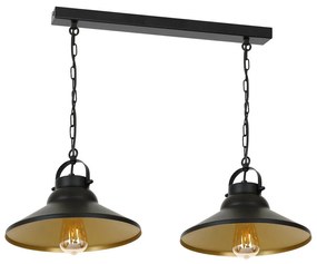 Csillár láncon IRON 2xE27/60W/230V