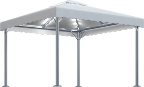 vidaXL krémszínű alumíniumpavilon LED fényfüzérrel 300 x 300 cm