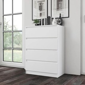 Drohmo M4 fiókos szekrény, 70x97x40 cm, fehér