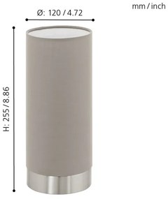 Eglo 95122 - Dimmelhető asztali lámpa PASTERI 1xE27/40W/230V