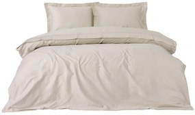 Bézs kétszemélyes hosszabbított pamut-szatén ágyneműhuzat 240x220 cm Elegant – Mijolnir