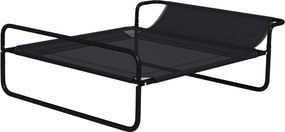 PawHut Kültéri Kutya Fekhely, Emelt Kutya Ágy Lélegző Hálós Borítással, Kis és Közepes Kutyák Számára, Fekete 91 x 69 x 29 cm | Aosom