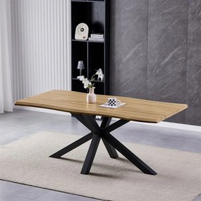 Étkezőasztal Vadtölgy/Fekete Színben. 180x90cm. HT-F4618 OLW