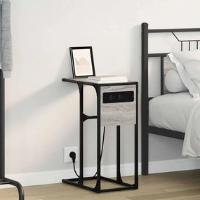 Éjjeli asztal Szürke sonoma Faanyag