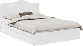 vidaXL Tárolós Ágy fejtámlával fiókkal Fehér 160 x 200 cm Faanyag