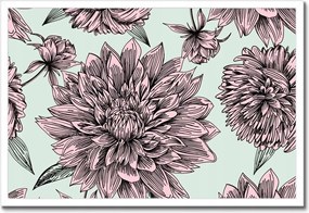 Poszter keretben 60x40 Púderrózsaszín Virág