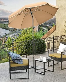 Napernyő 160 cm, Napvédelem UPF 50+, dönthető, talp nélkül, taupe
