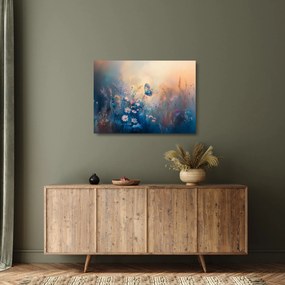 Üveg kép - Rét pillangóval (70x50 cm)