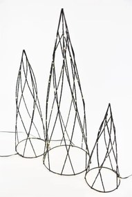 Fém piramis készlet 154 LED meleg fehér