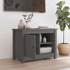 szürke tömör fenyőfa TV-szekrény 70 x 36,5 x 52 cm