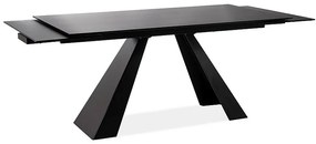 Salvadore bővíthető étkezőasztal matt fekete 120-180cm