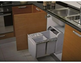 Műanyag szemetes szelektív hulladékhoz/beépíthető 18 + 12 + 12 + 8 l City - Elletipi