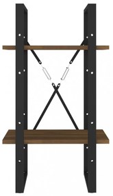 2 szintes barna tölgyszínű szerelt fa könyvszekrény 40x30x70 cm