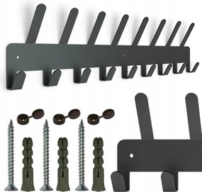 Fali ruhaakasztó Kabátok Kulcsok Fém Loft Fekete 17 akasztó