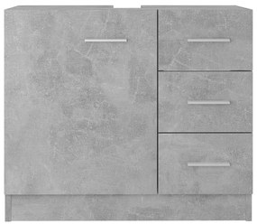 Betonszürke szerelt fa mosdószekrény 63 x 30 x 54 cm