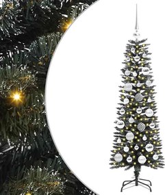 vidaXL Mű karácsonyfa 150 LED-del Zöld 120 cm PVC és Műanyag és Acél