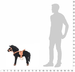 fekete álló ló plüssjáték