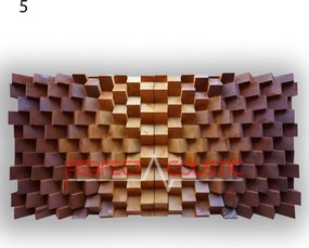 Akusztikai diffúzor falpanel (70x140x7 cm) – Dizájnpanel - 120x60x7cm