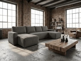 U alakú ülőgarnitúra SMART COSARO 295x140 cm, sötétszürke