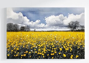 Vászonkép Canvas Tájkép Természet Mező Virágok Repce Tavasz 60x40