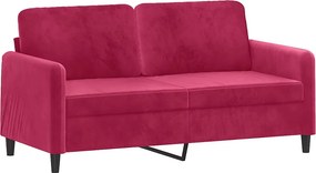 vidaXL kétszemélyes bordó bársony kanapé 140 cm