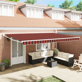 Kézi Behúzható Napellenző Narancssárga és Barna 500x300 cm