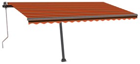 narancssárga-barna szélérzékelős és LED-es napellenző 450x300cm