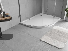 Mexen Flow félköríves aszimmetrikus vékony jobbos zuhanytálca 90 x 80 cm, fehér fényes - 46Q108090R