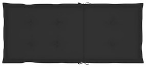 6 db fekete szövet kerti magas háttámlájú székpárna 120x50x3 cm